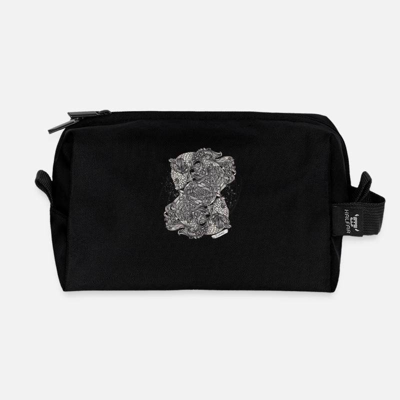 Pisces Zodiac - Recycled Toiletry Zip Bag - black