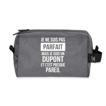 Nom de Famille - DUPONT - Trousse de toilette en tissu recyclé - anthracite - Devant
