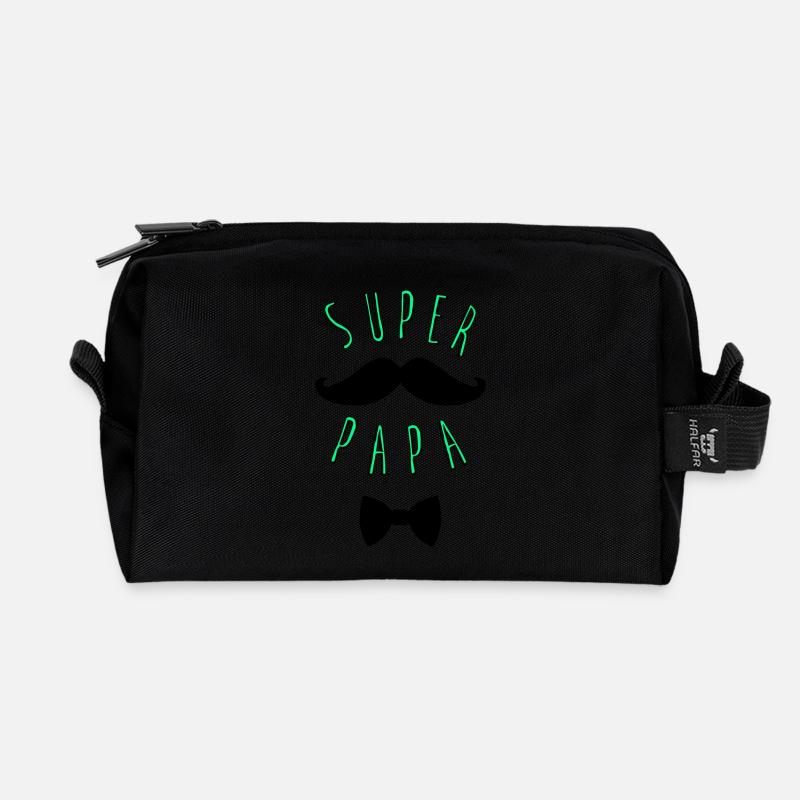 Supervati Schnurrbart - Recycelte Kulturtasche - Schwarz