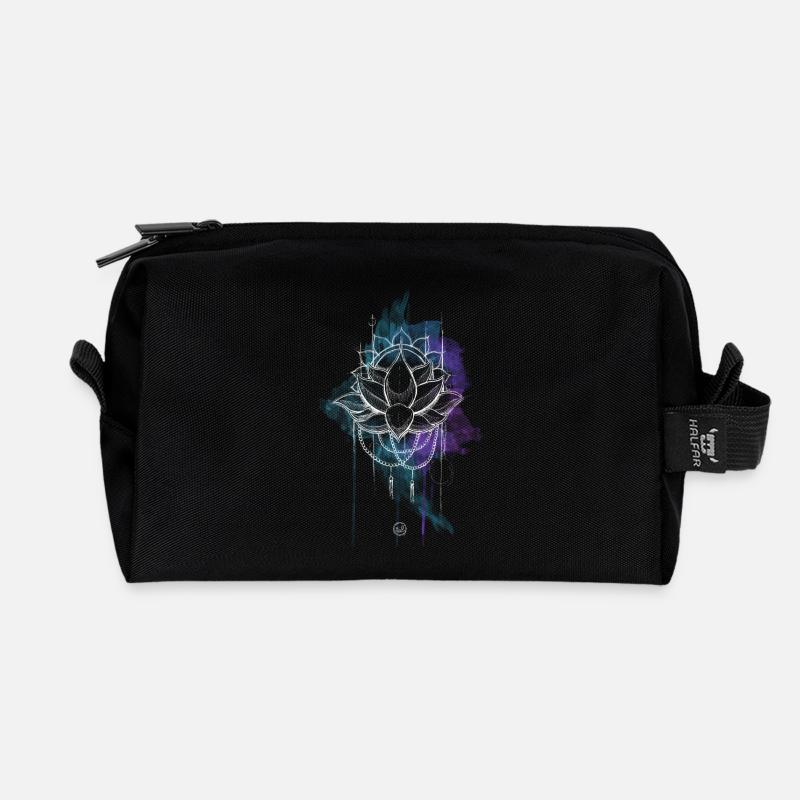 mandala solstice d'été - Trousse de toilette en tissu recyclé - noir