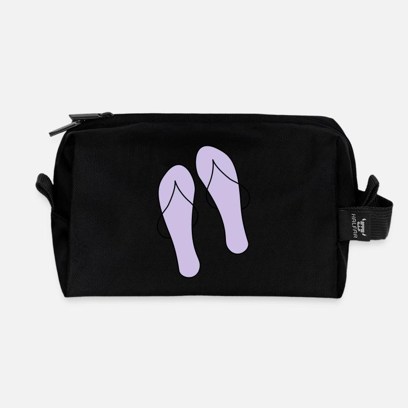flip flops - Recycled Toiletry Zip Bag - black