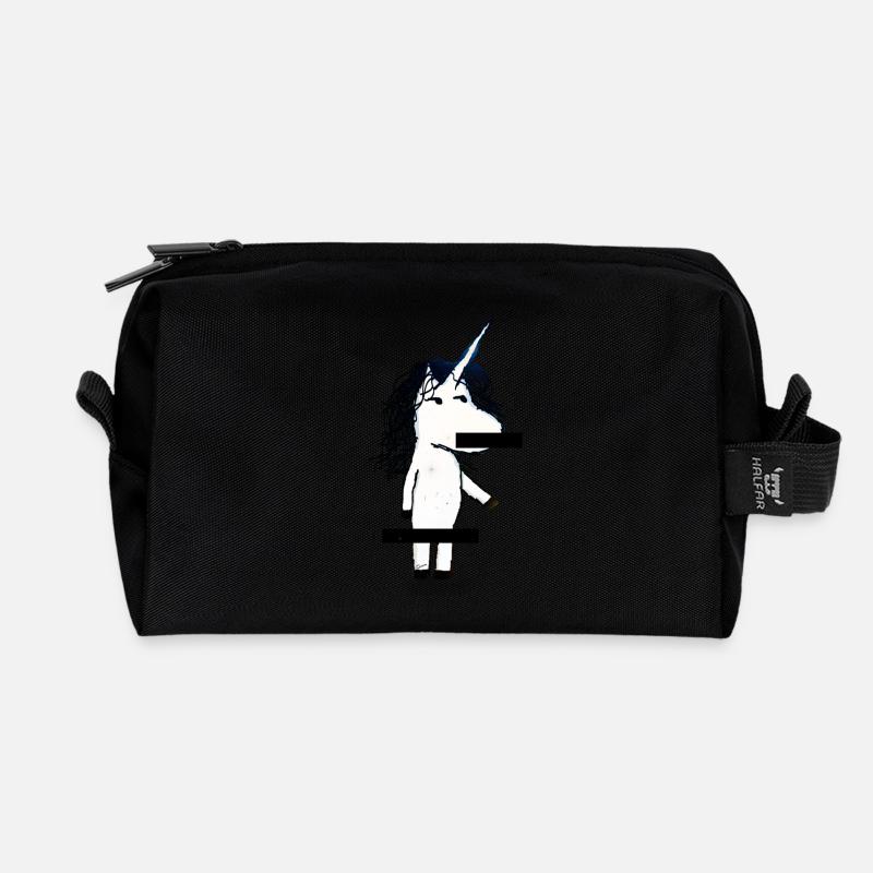 Zensiertes Einhorn - Recycelte Kulturtasche - Schwarz