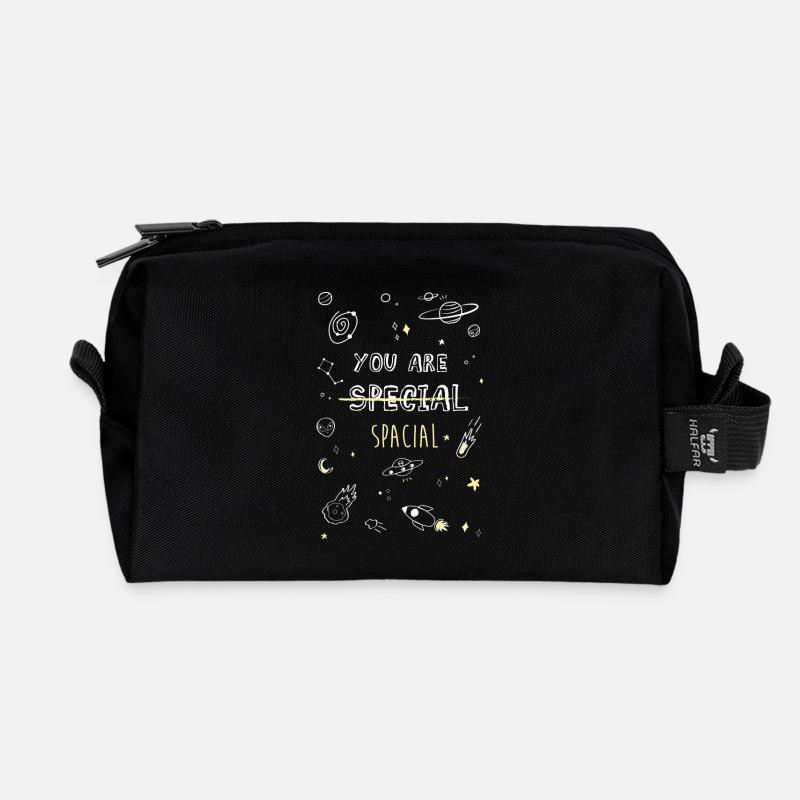 Sie sind SPACIAL schwarz - Recycelte Kulturtasche - Schwarz