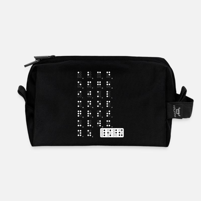 Braille wite - Recycelte Kulturtasche - Schwarz