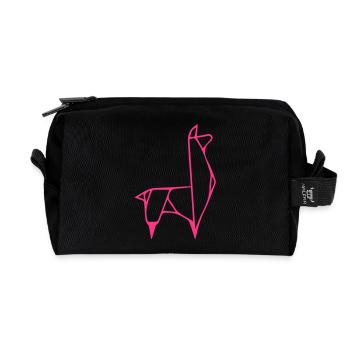 Lama - Recycelte Kulturtasche - Schwarz - Vorne