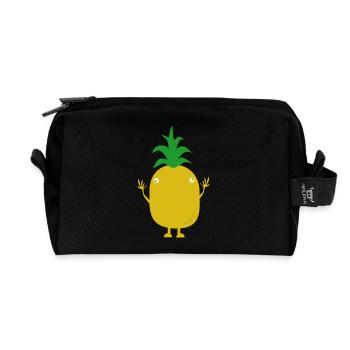 ananas - Recycelte Kulturtasche - Schwarz - Vorne