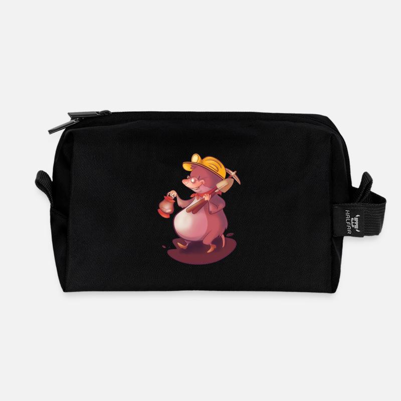 Mole underground - Recycled Toiletry Zip Bag - black