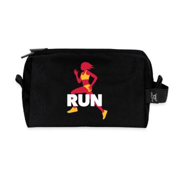 T-shirt de course - Entraînement - Fitness - Trousse de toilette en tissu recyclé - noir - Devant