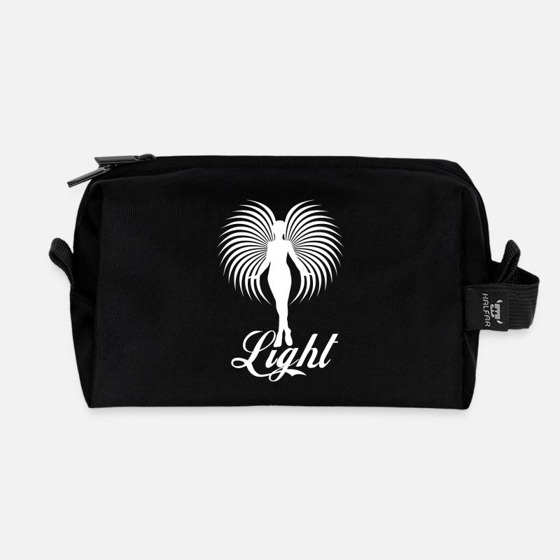 light wite - Recycled Toiletry Zip Bag - black