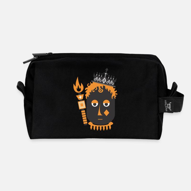 König - Recycelte Kulturtasche - Schwarz