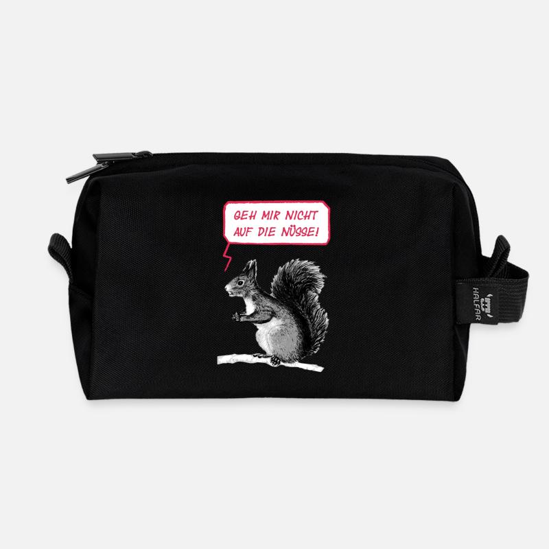 Geh mir nicht auf die Nüsse - Recycelte Kulturtasche - Schwarz