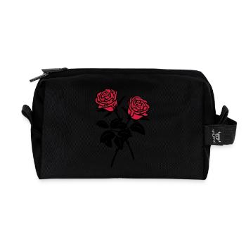 roses - Trousse de toilette en tissu recyclé - noir - Devant