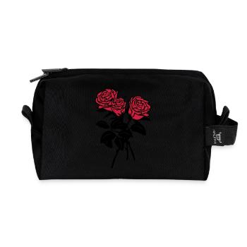 roses - Trousse de toilette en tissu recyclé - noir - Devant