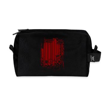 fond rotes_muster - Trousse de toilette en tissu recyclé - noir - Devant