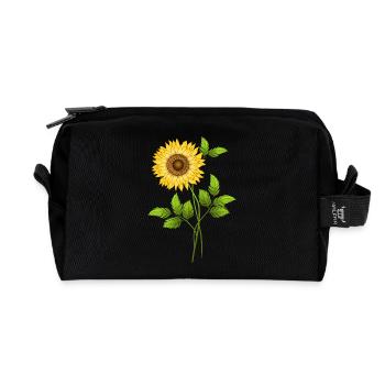 Sonnenblume Blume - Recycelte Kulturtasche - Schwarz - Vorne