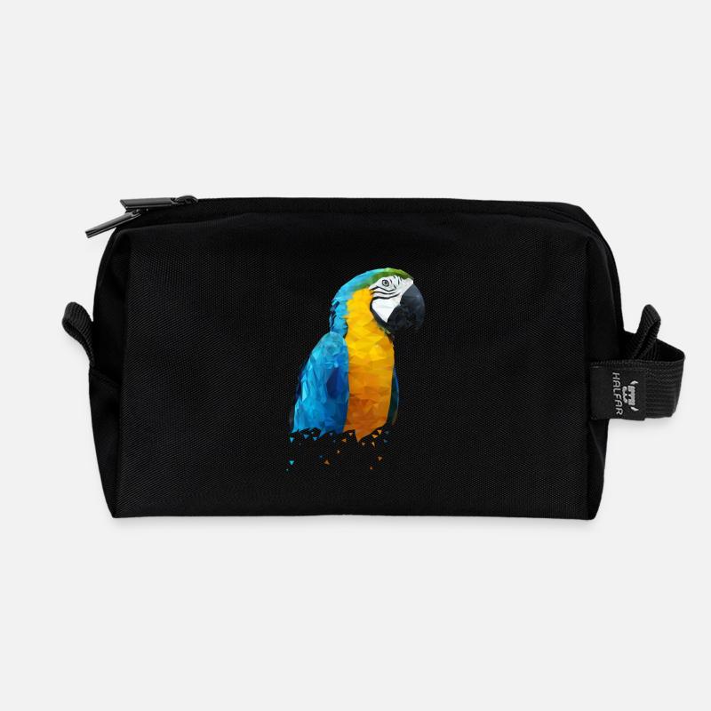 Papagei - Recycelte Kulturtasche - Schwarz