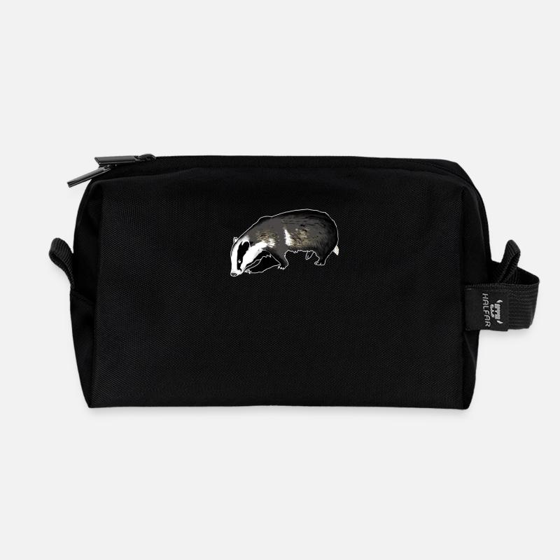 Dachs - Recycelte Kulturtasche - Schwarz