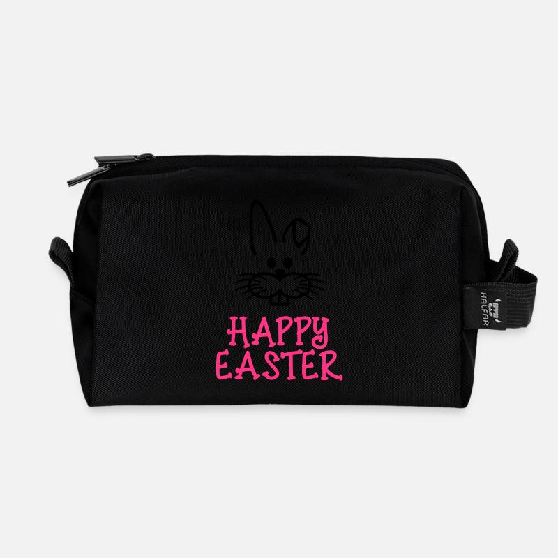 Happy Easter - Trousse de toilette en tissu recyclé - noir