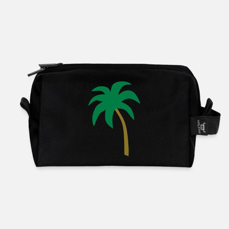 palme - Recycelte Kulturtasche - Schwarz