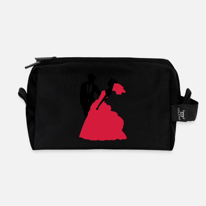 Mariage, Mariée, Le marié - Trousse de toilette en tissu recyclé - noir