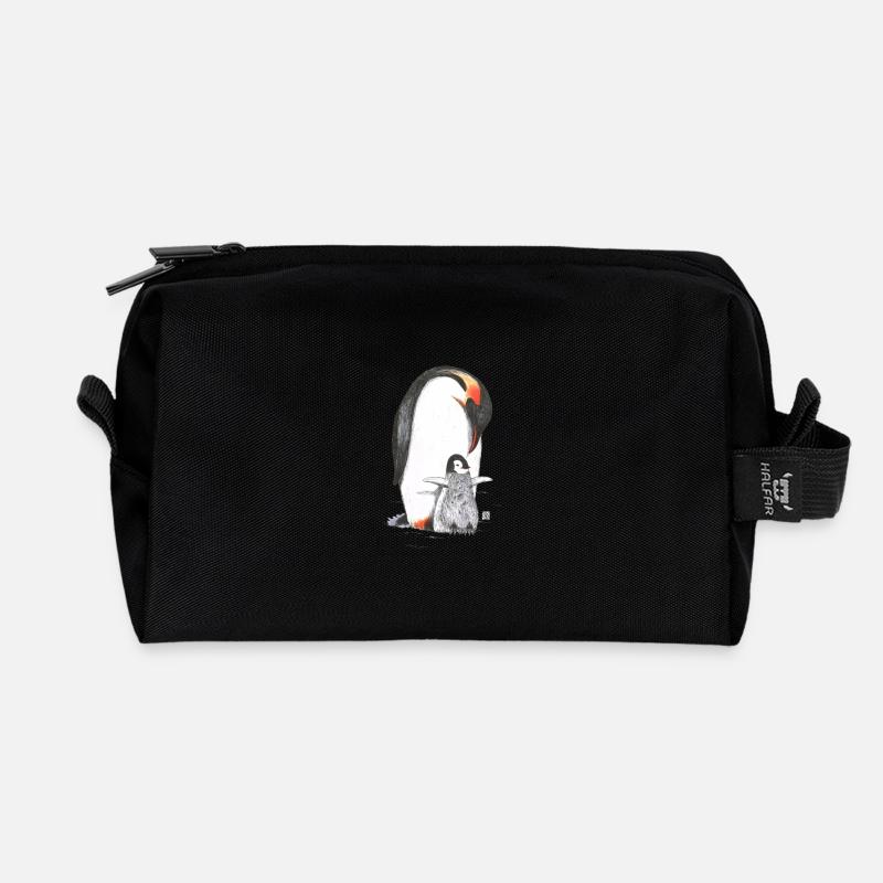 Pinguin - Recycelte Kulturtasche - Schwarz