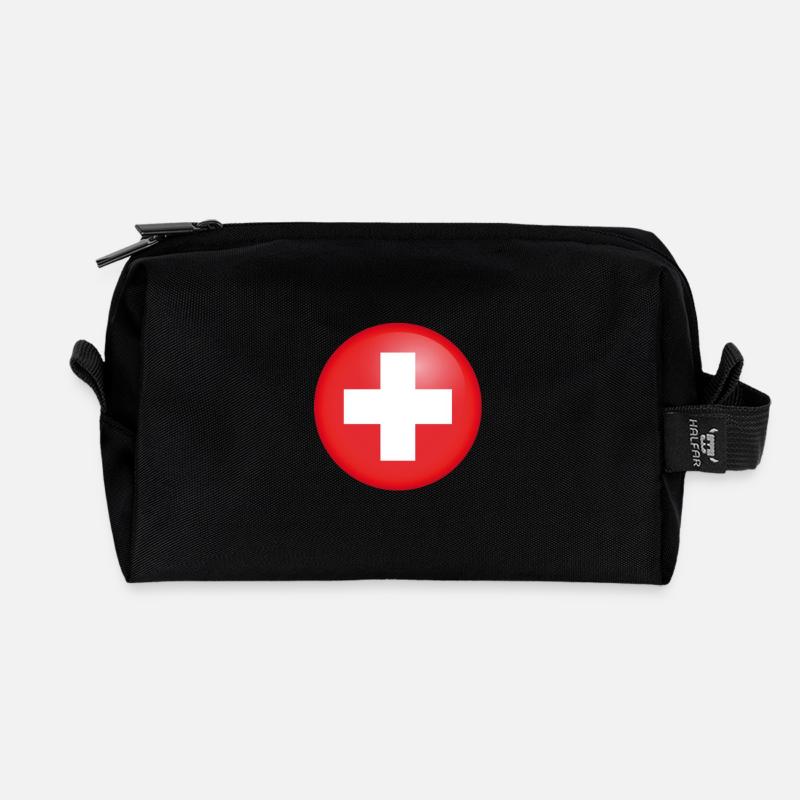 Schweiz - Recycelte Kulturtasche - Schwarz