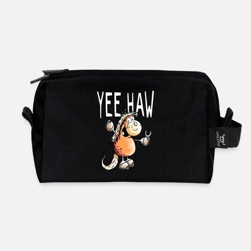 Yee Haw Pferd - Pony - Comic - Cartoon - Horse - Recycelte Kulturtasche - Schwarz