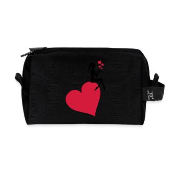 fee_herz_liebe - Recycled Toiletry Zip Bag - black - Front