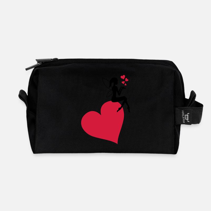 fee_herz_liebe - Recycelte Kulturtasche - Schwarz