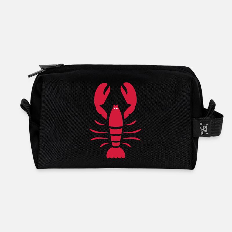 Lobster - Recycled Toiletry Zip Bag - black