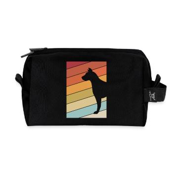dog - Recycled Toiletry Zip Bag - black - Front
