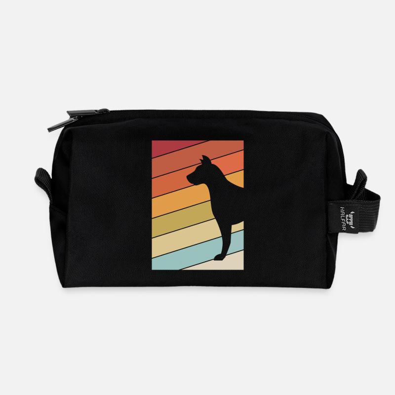 Hund - Recycelte Kulturtasche - Schwarz