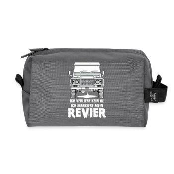 defender lustig funny Geschenk - Recycelte Kulturtasche - Anthrazit - Vorne