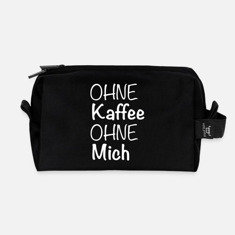 Ohne Kaffee Ohne Mich - Recycelte Kulturtasche - Schwarz