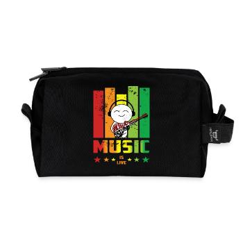 I love Music - Trousse de toilette en tissu recyclé - noir - Devant