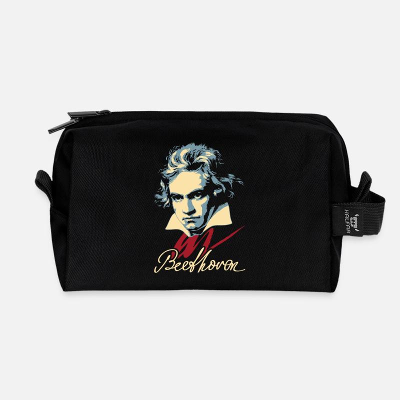 Beethoven (dunkel) - Recycelte Kulturtasche - Schwarz