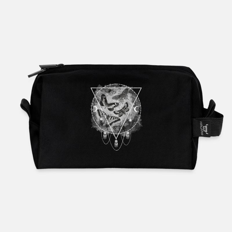Schmetterlinge Vintage - Recycelte Kulturtasche - Schwarz