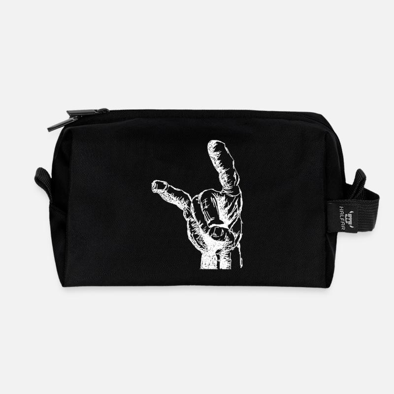 Headbanger ́s Hand - Recycled Toiletry Zip Bag - black