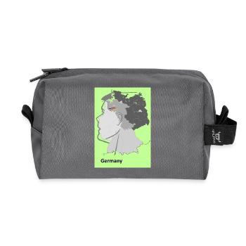 Map of Germany with gradient and flags - Recycled Toiletry Zip Bag - anthracite - Front
