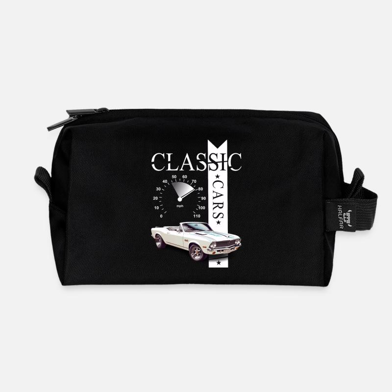Classic Car - Recycelte Kulturtasche - Schwarz