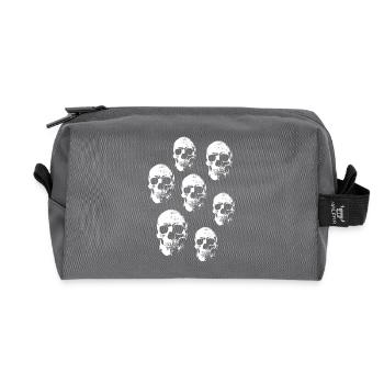 Halloween Totenköpfe - Recycelte Kulturtasche - Anthrazit - Vorne
