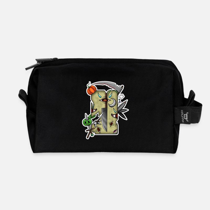 Tarot Abîmé Halloween ! - Trousse de toilette en tissu recyclé - noir