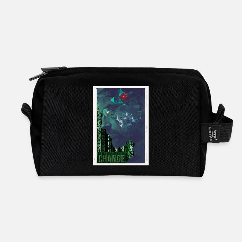 Our future, time for change - Recycled Toiletry Zip Bag - black
