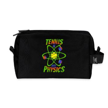 Tennis is just physic Back rainbow colors - Recycelte Kulturtasche - Schwarz - Vorne