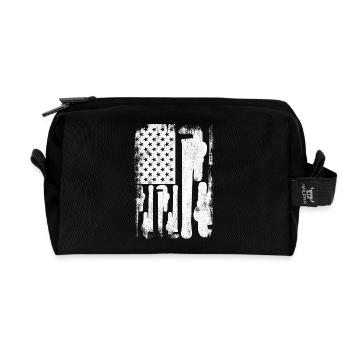 Patriotischer US Klempner - Recycelte Kulturtasche - Schwarz - Vorne