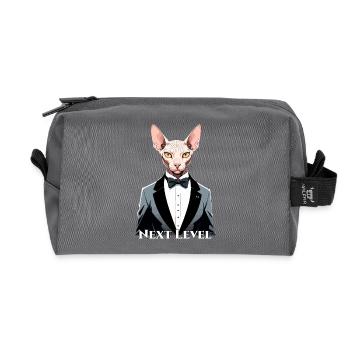 Sphynx Cat Chic Suit Tuxedo Level Gift - Recycled Toiletry Zip Bag - anthracite - Front