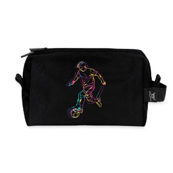 Fußballspieler Line Art - Recycelte Kulturtasche - Schwarz - Vorne