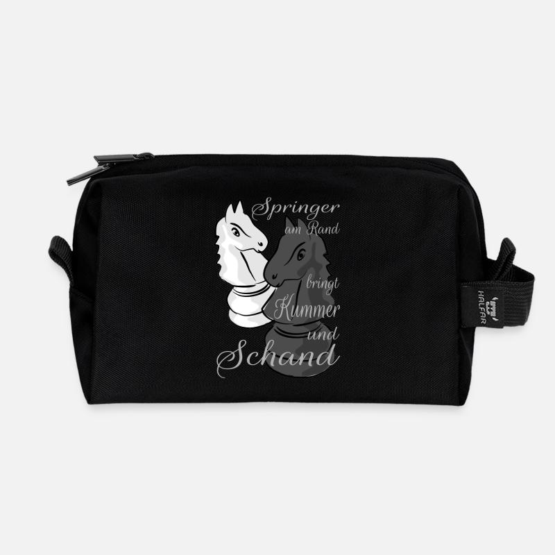 Schach - Recycelte Kulturtasche - Schwarz