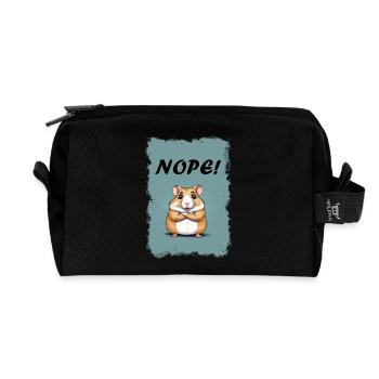 Nope! -Hamster - Recycled Toiletry Zip Bag - black - Front