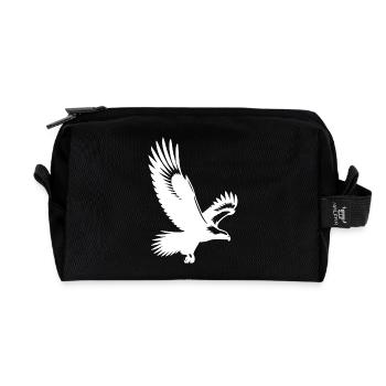 Seeadler mit gewaltigen Flügeln Tattoo Style Vogel - Recycelte Kulturtasche - Schwarz - Vorne